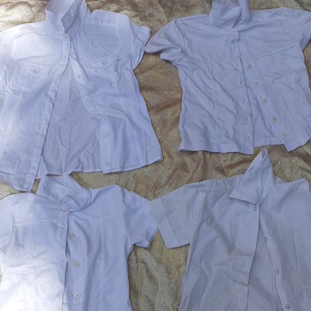 4 plain white school shirts for a great price